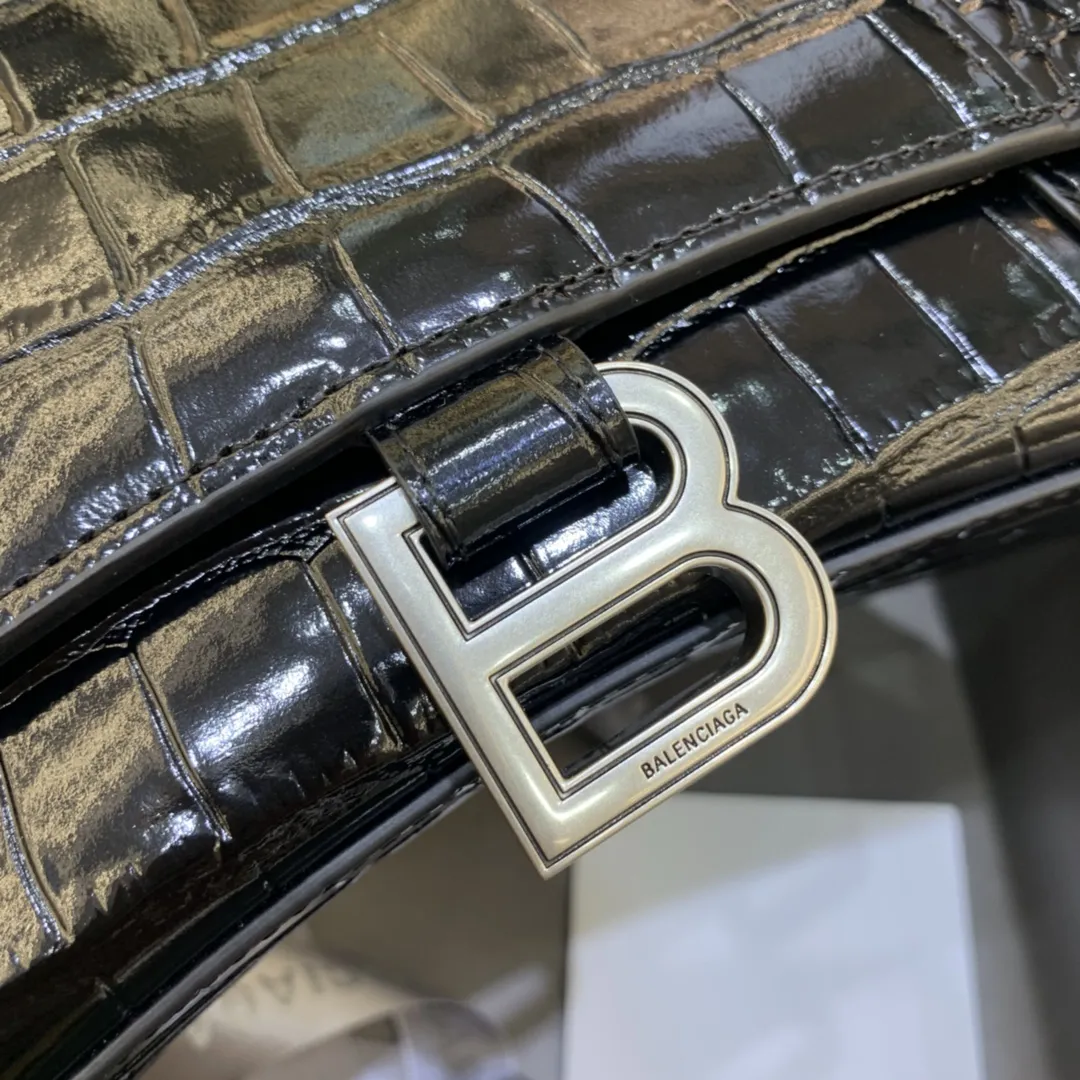 Balenciaga クロコダイルブラックシルバーバックル ハンドバッグ - 画像 (6)