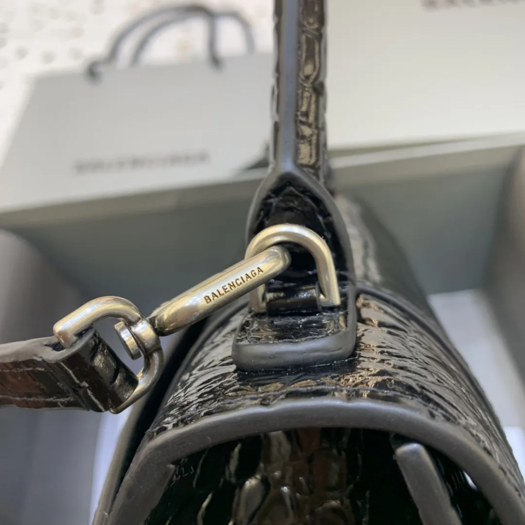 Balenciaga クロコダイルブラックシルバーバックル ハンドバッグ - 画像 (7)