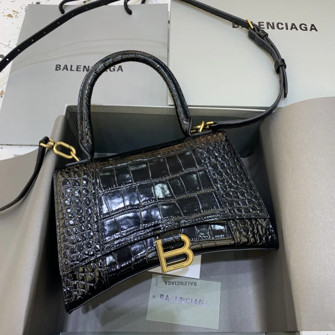 Balenciaga クロコダイルブラック金具 ハンドバッグ