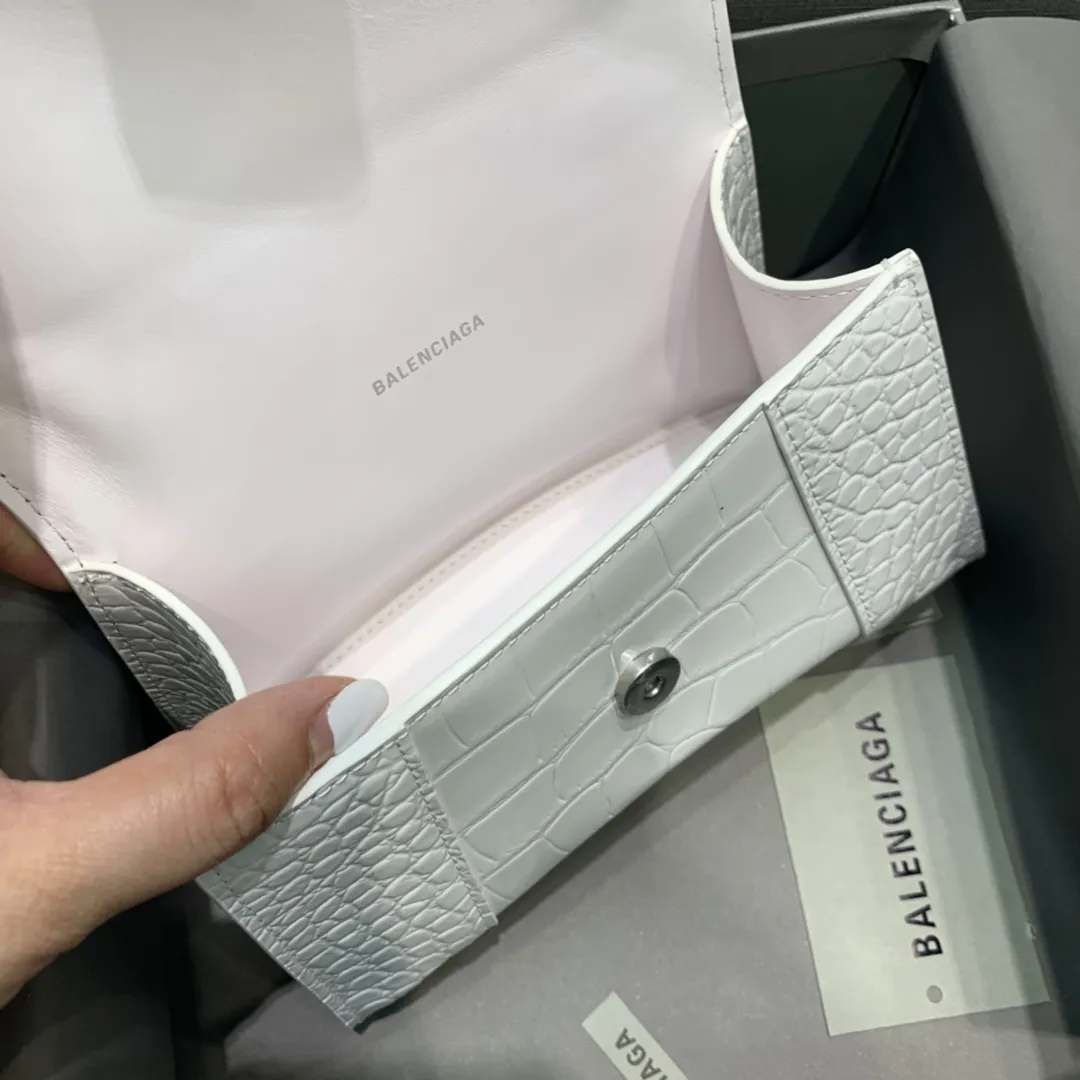 BALENCIAGA 白鳄鱼纹沙漏包 miniサイズ - 画像 (8)