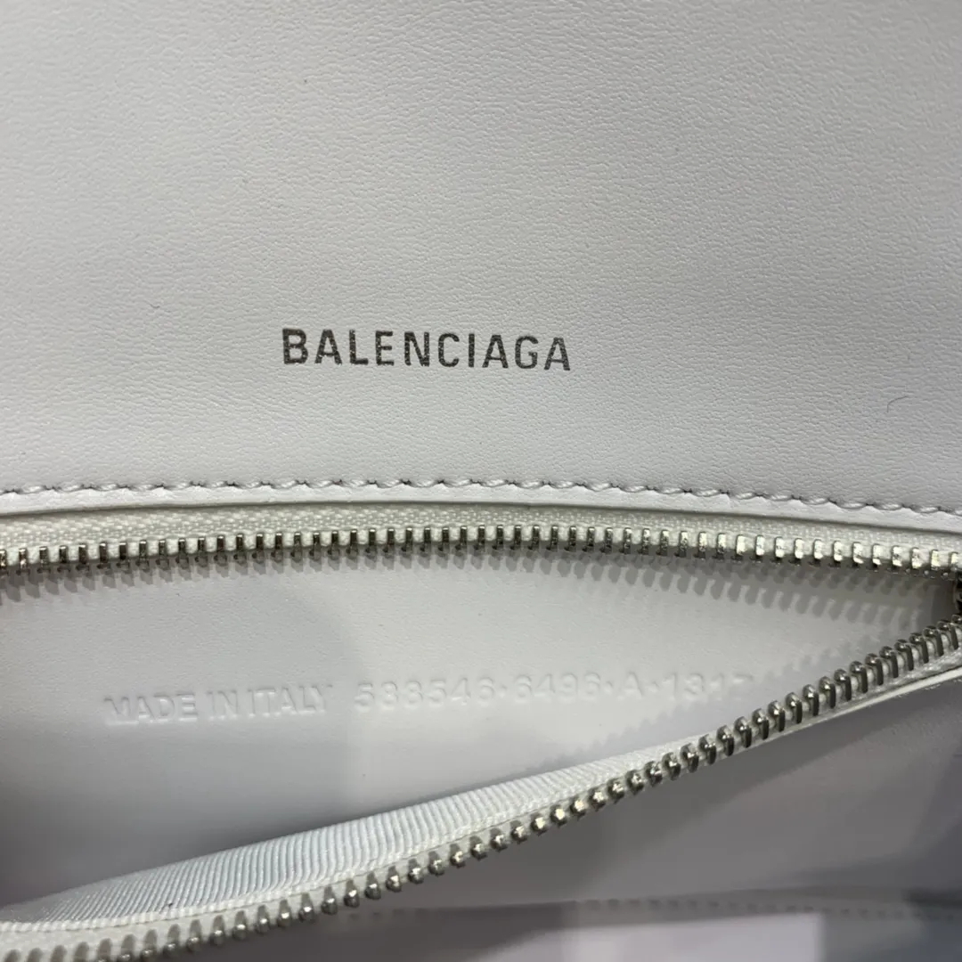 Balenciaga ホワイトクロコダイル柄の小さな砂時計型バッグ - 画像 (9)