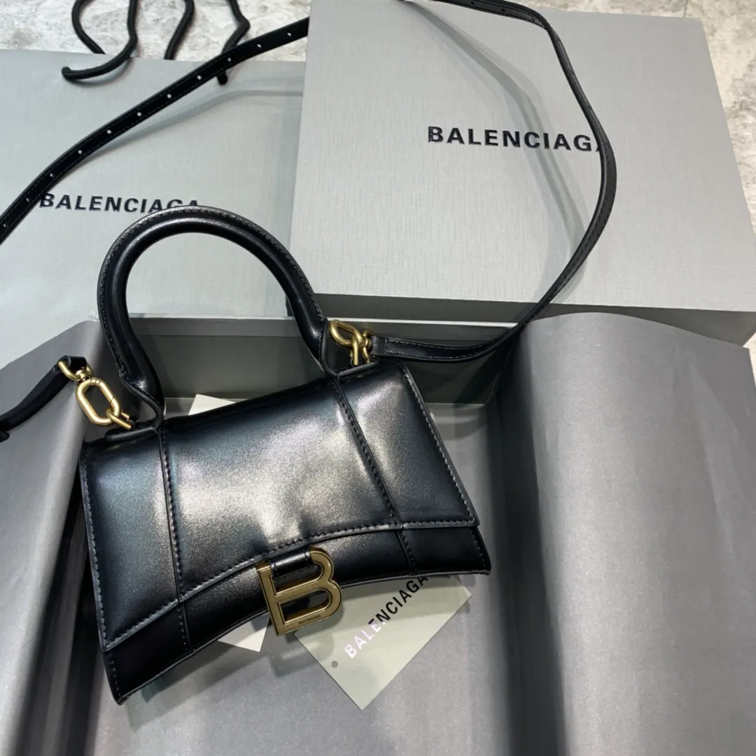 Balenciaga ミニブラック平纹沙漏バッグ