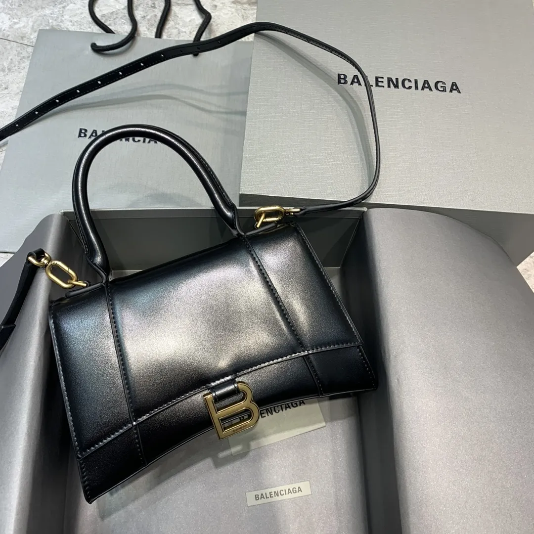 Balenciaga ブラック平纹沙漏バッグ 小号