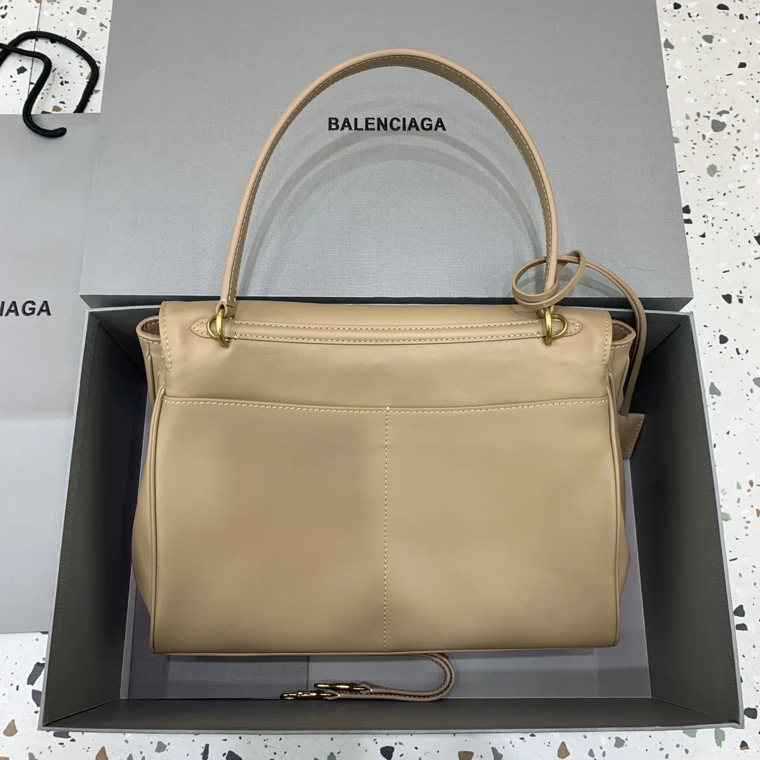 BALENCIAGAアプリコットミディアムゴールドバックルハンドバッグ - 画像 (3)