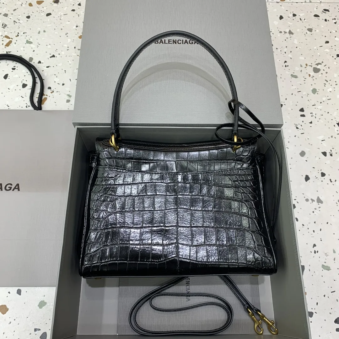 BALENCIAGA ロデオバッグ クロコ ブラック 小サイズ - 画像 (3)