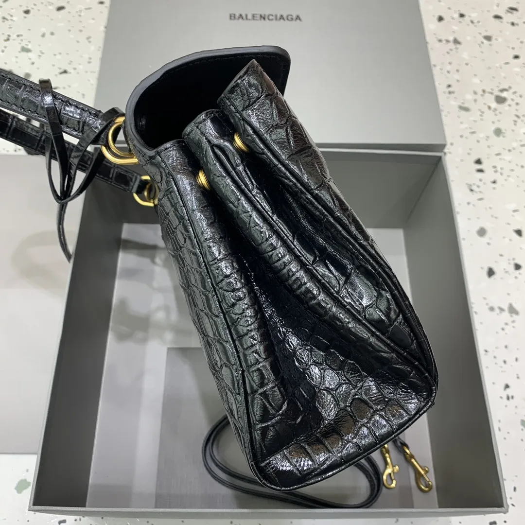 BALENCIAGA ロデオバッグ クロコ ブラック 小サイズ - 画像 (4)