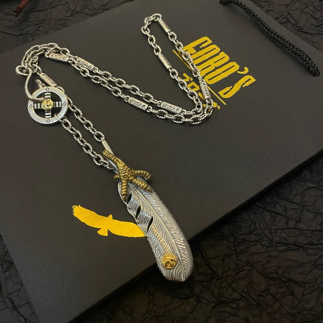 Goro's シルバー タカ爪羽根ペンダント - 画像 (7)