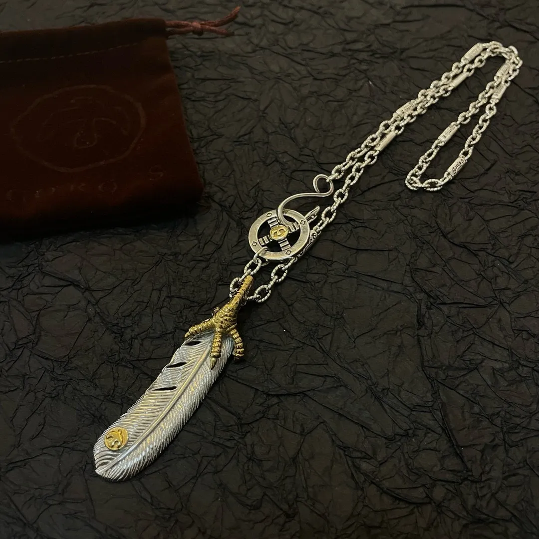 Goro's シルバー タカ爪羽根ペンダント - 画像 (9)