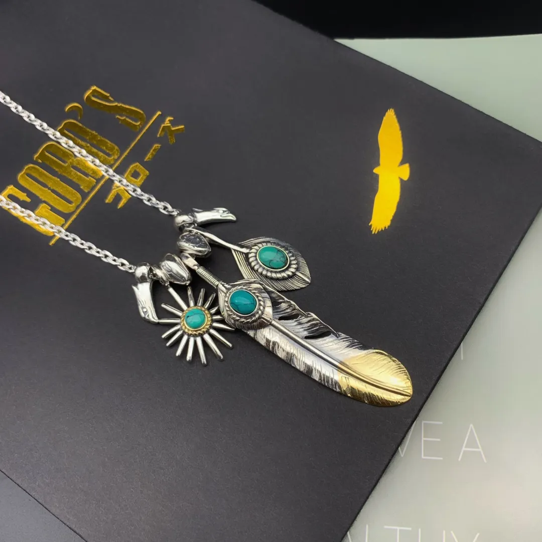 Goro's 高橋吾郎 羽毛ネックレス シルバー スタイル - 画像 (3)