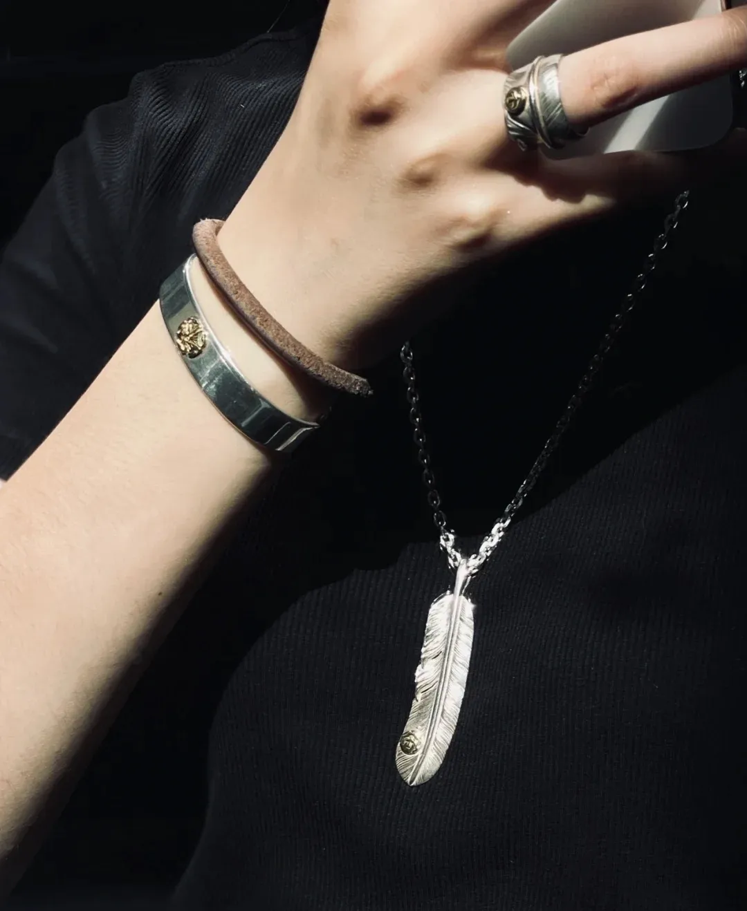 GORO'S 高橋吾郎 点金羽毛リング シルバー 羽根デザイン - 画像 (10)