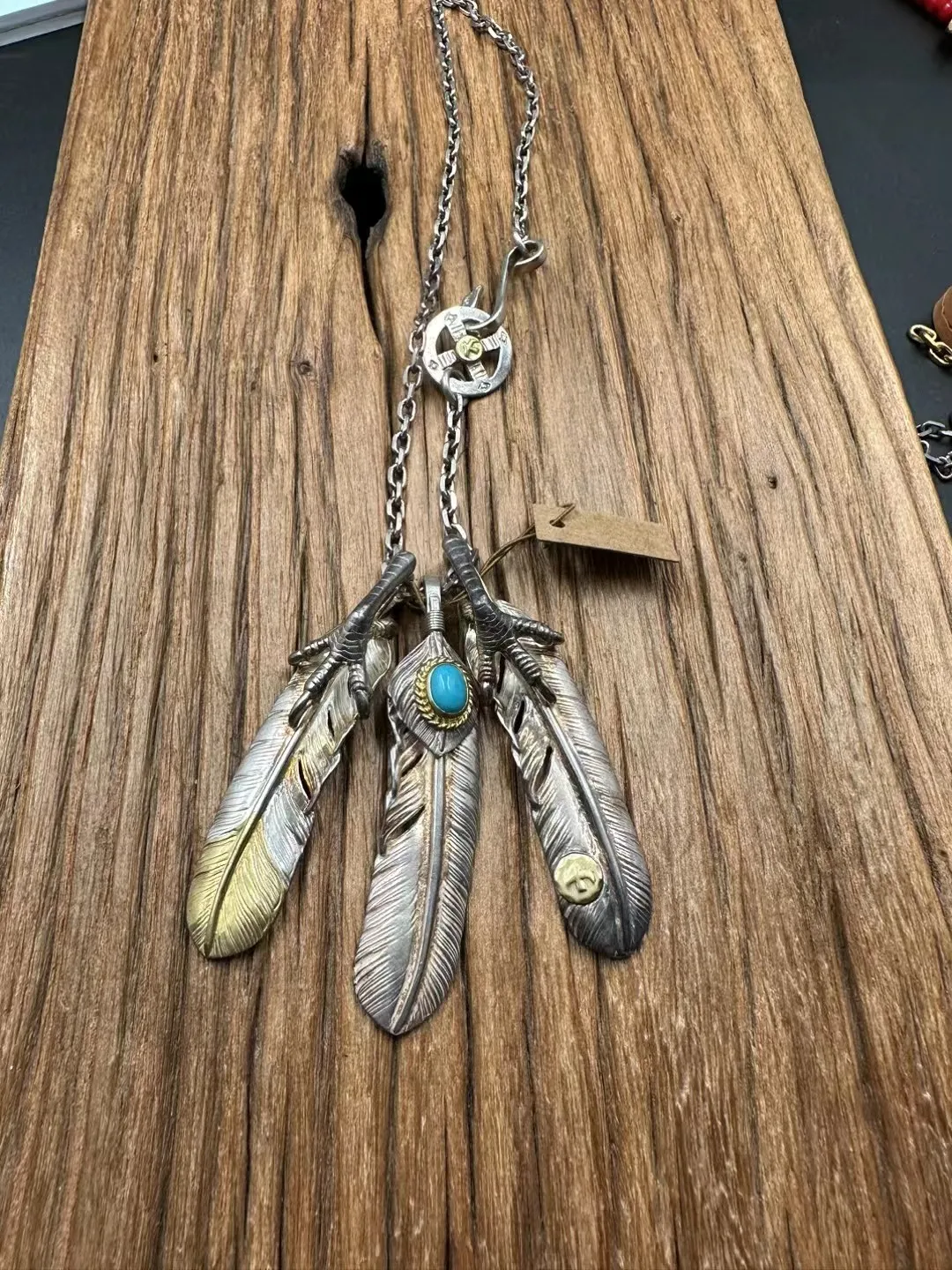 高橋ネックレス シルバー&ゴールド フェザーデザイン - 画像 (5)