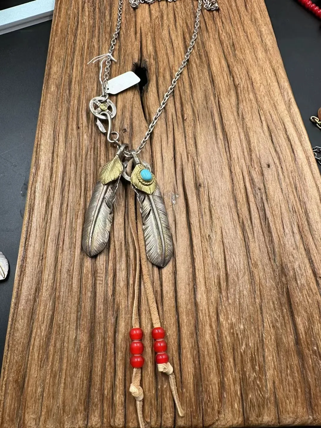 高橋ネックレス シルバー&ゴールド フェザーデザイン - 画像 (7)