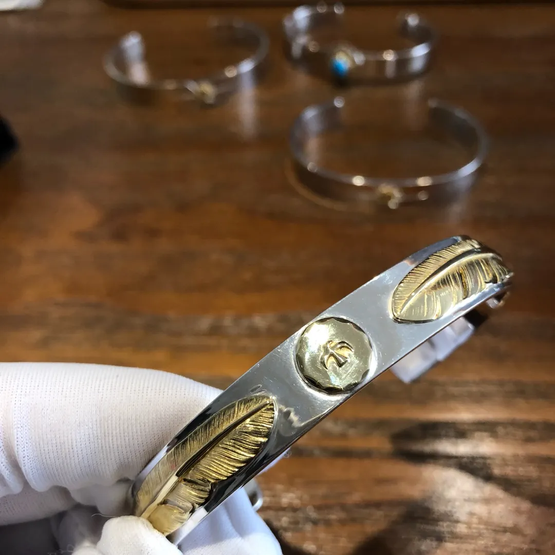 高橋goro’s ダブルフェザーゴールドブレスレット シルバー - 画像 (3)