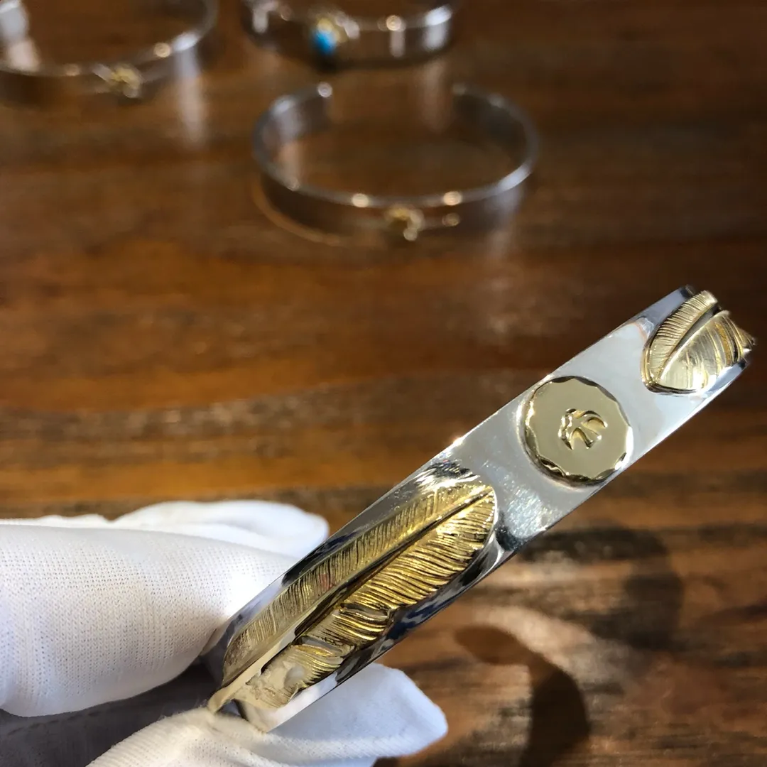 高橋goro’s ダブルフェザーゴールドブレスレット シルバー - 画像 (4)