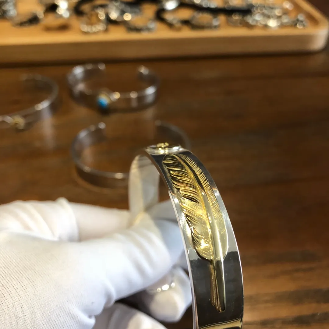 高橋goro’s ダブルフェザーゴールドブレスレット シルバー - 画像 (6)