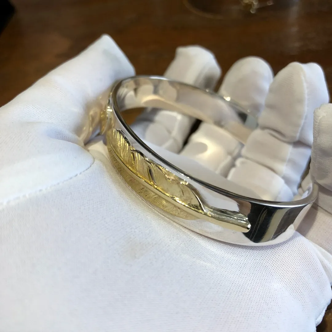 高橋goro’s ダブルフェザーゴールドブレスレット シルバー - 画像 (7)