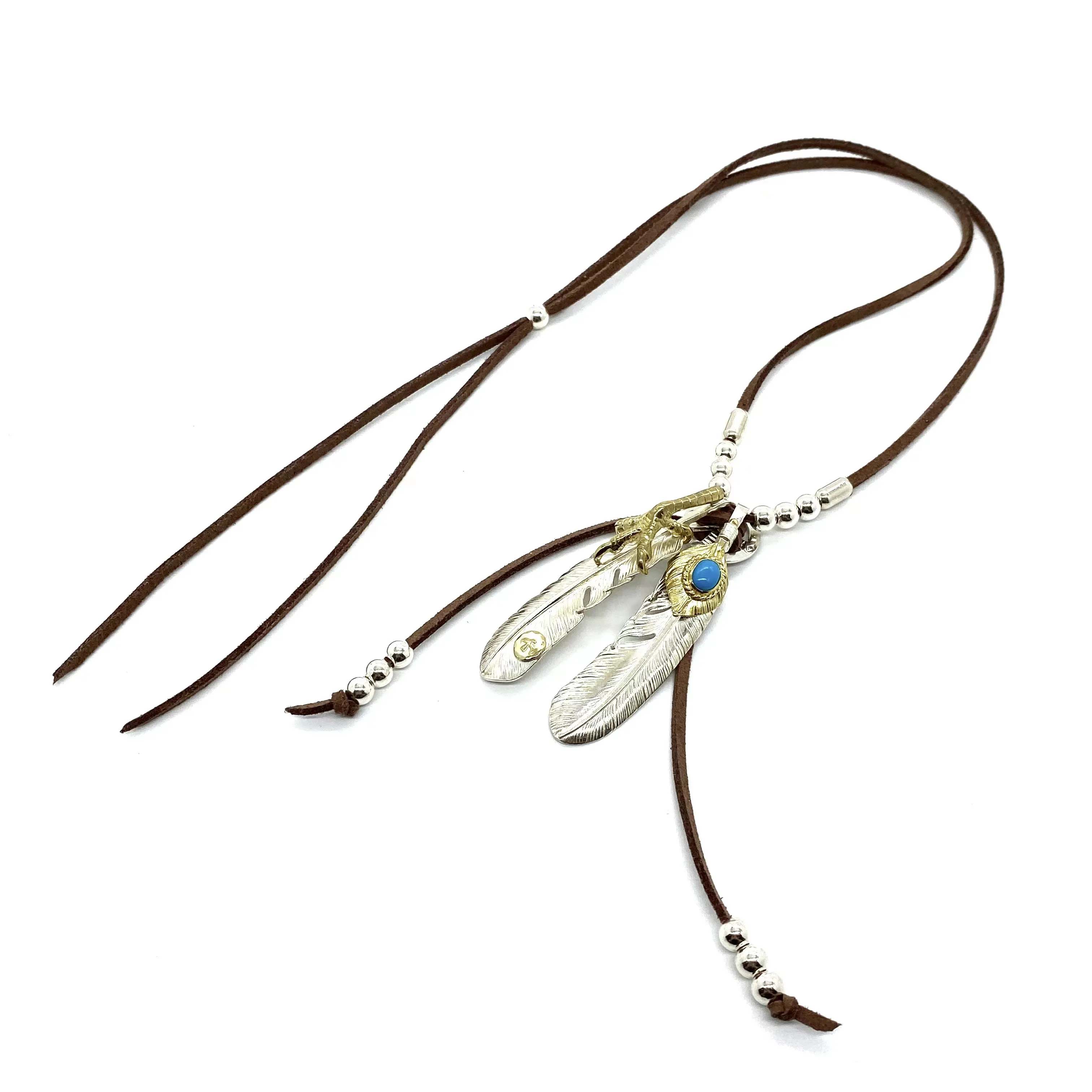 高橋Goro’s 茶色羽根デザイン手作りネックレス - 画像 (3)