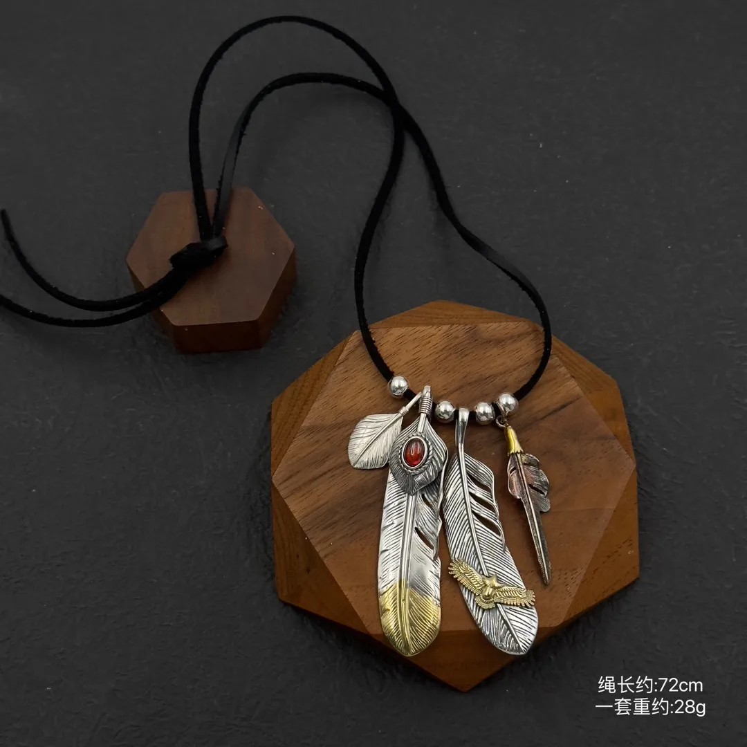 高橋シリーズ純銀羽根ネックレスシルバー - 画像 (4)