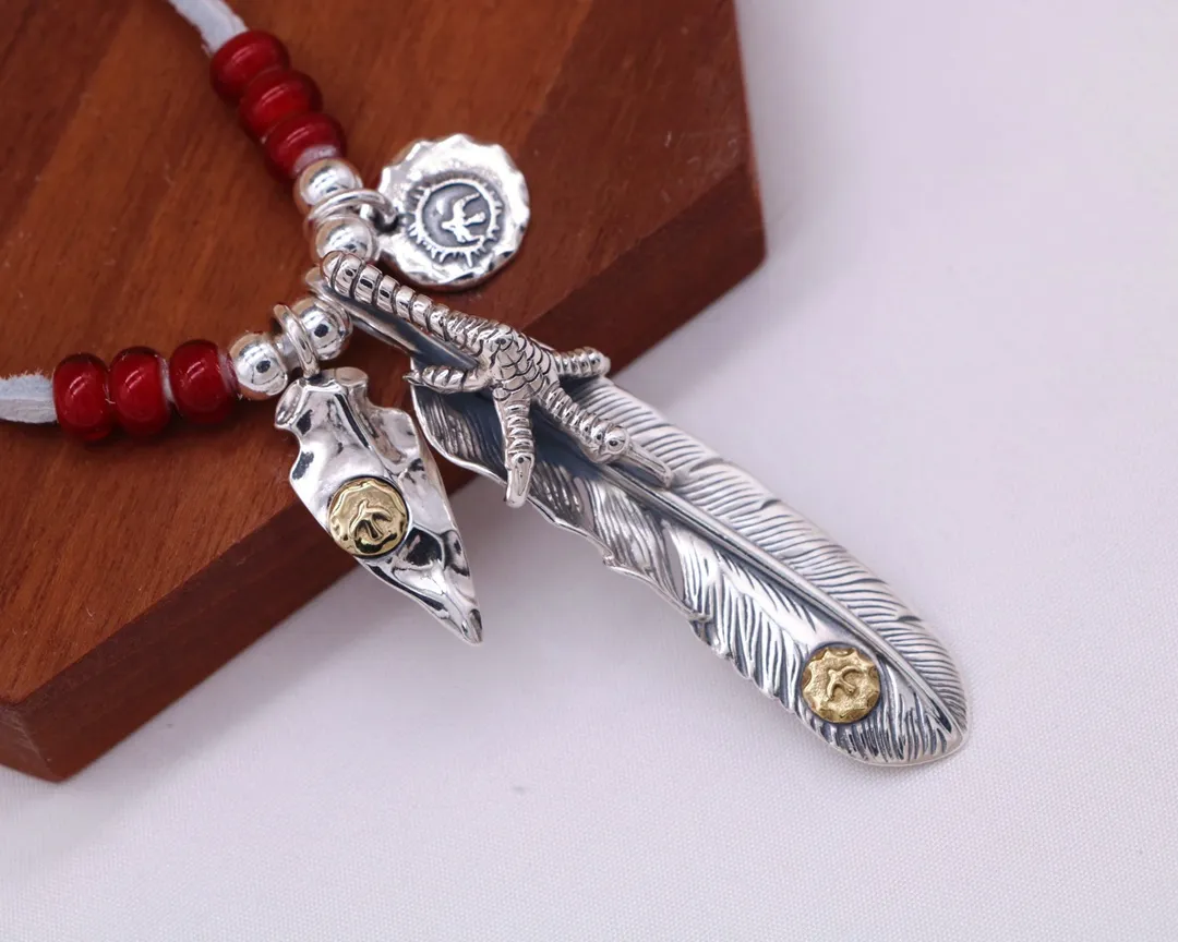 GORO'S 羽毛盾牌小銀飾セット シルバー - 画像 (3)