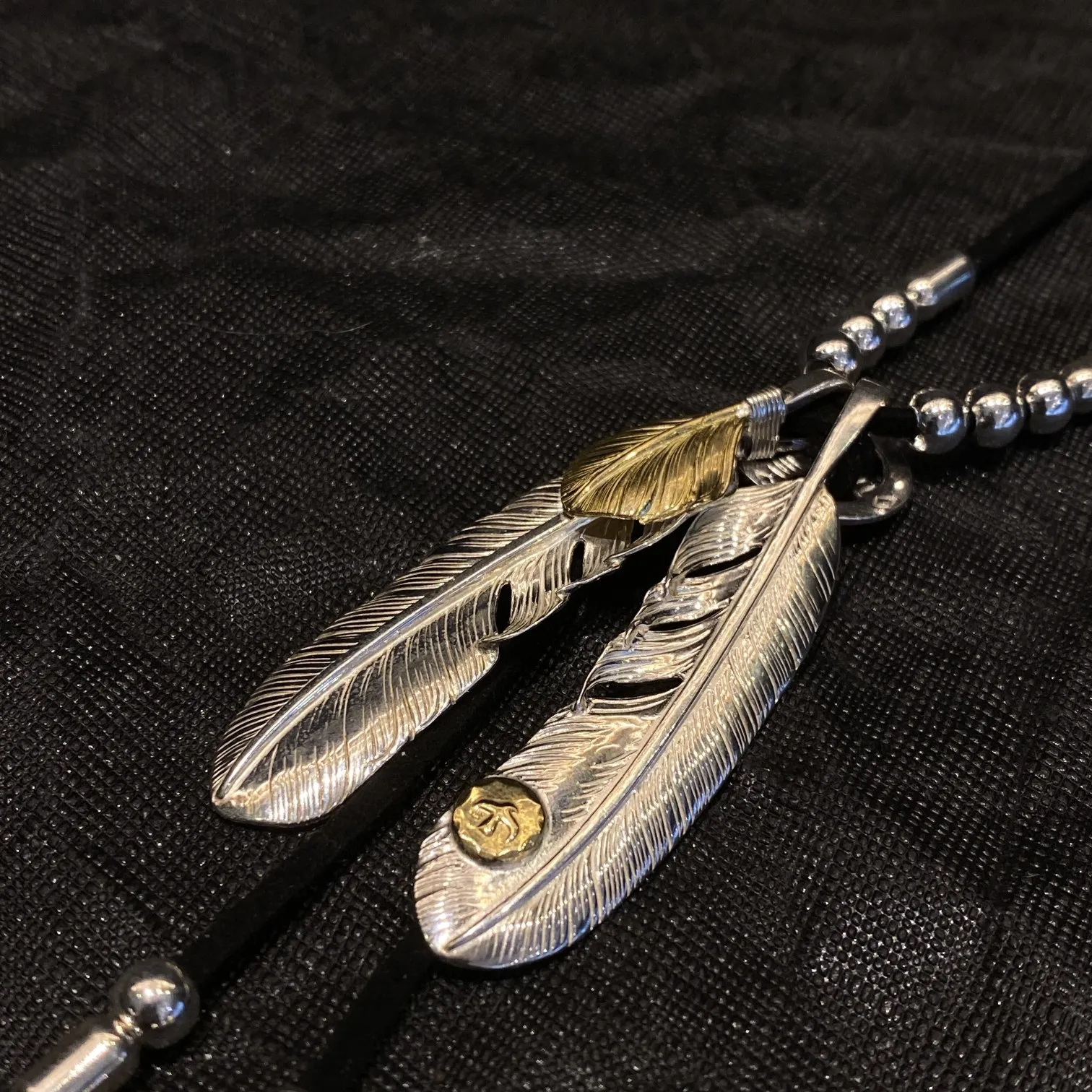 高橋Goro’s 黒手工版鹿皮琉璃珠セットチェーン - 画像 (5)