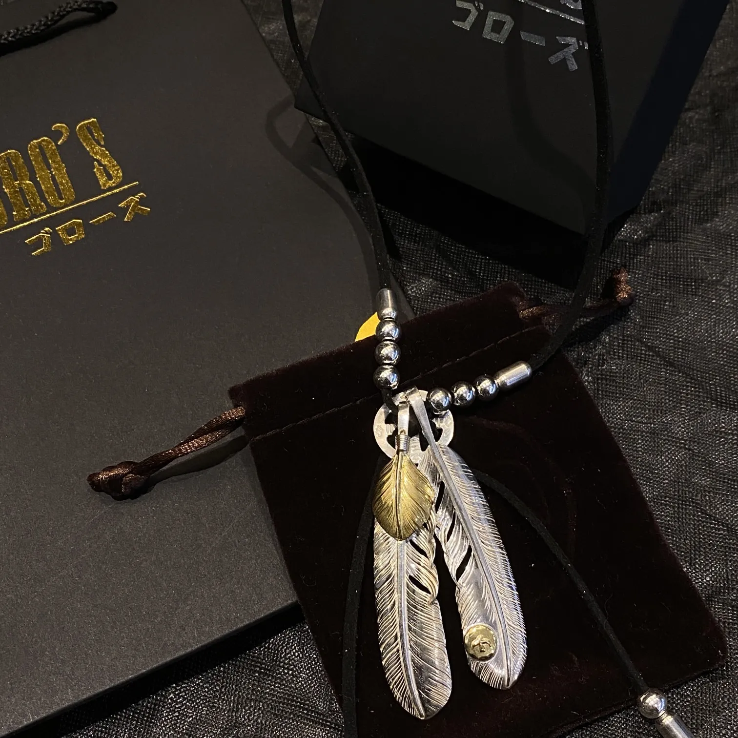 高橋Goro’s 黒手工版鹿皮琉璃珠セットチェーン - 画像 (6)