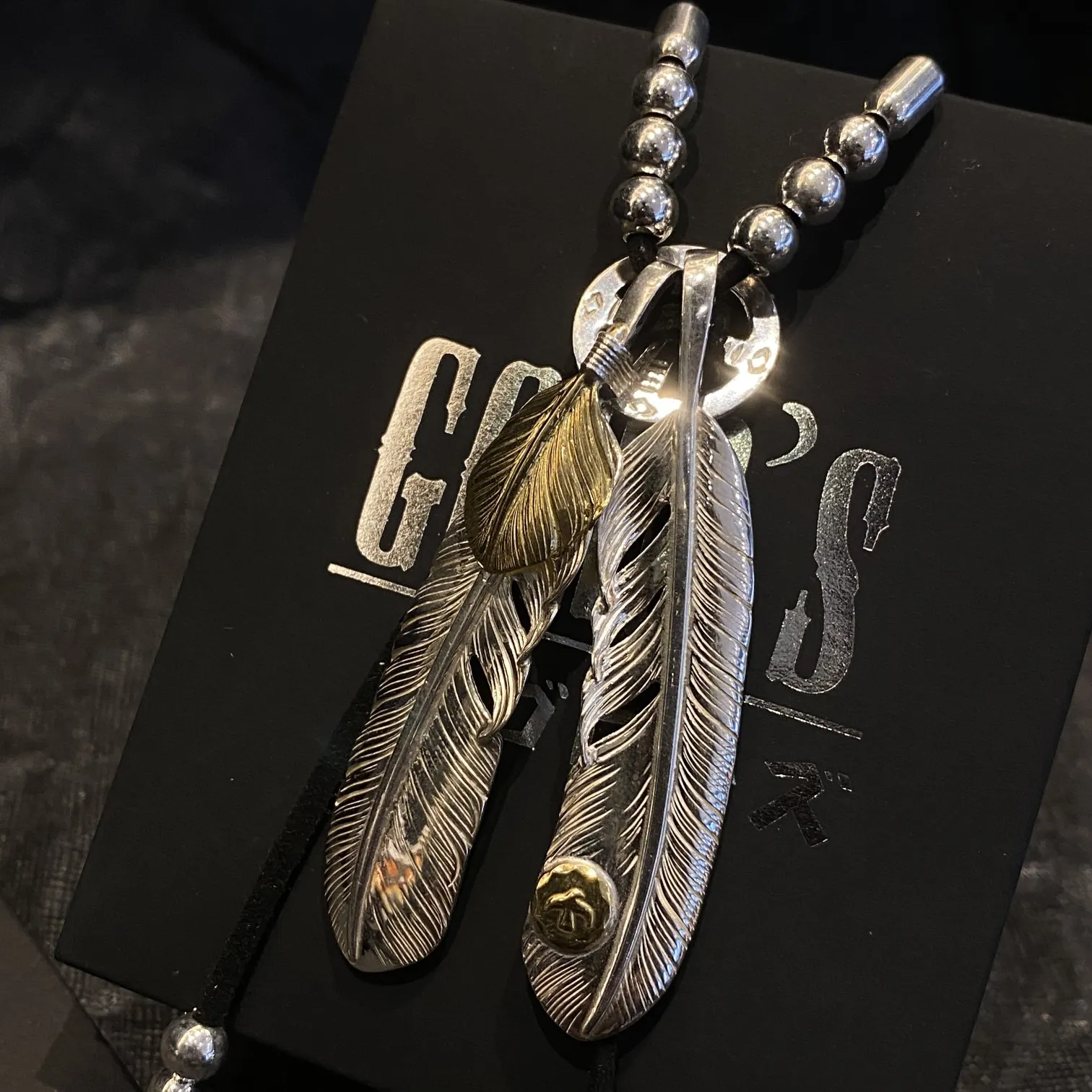 高橋Goro’s 黒手工版鹿皮琉璃珠セットチェーン - 画像 (7)