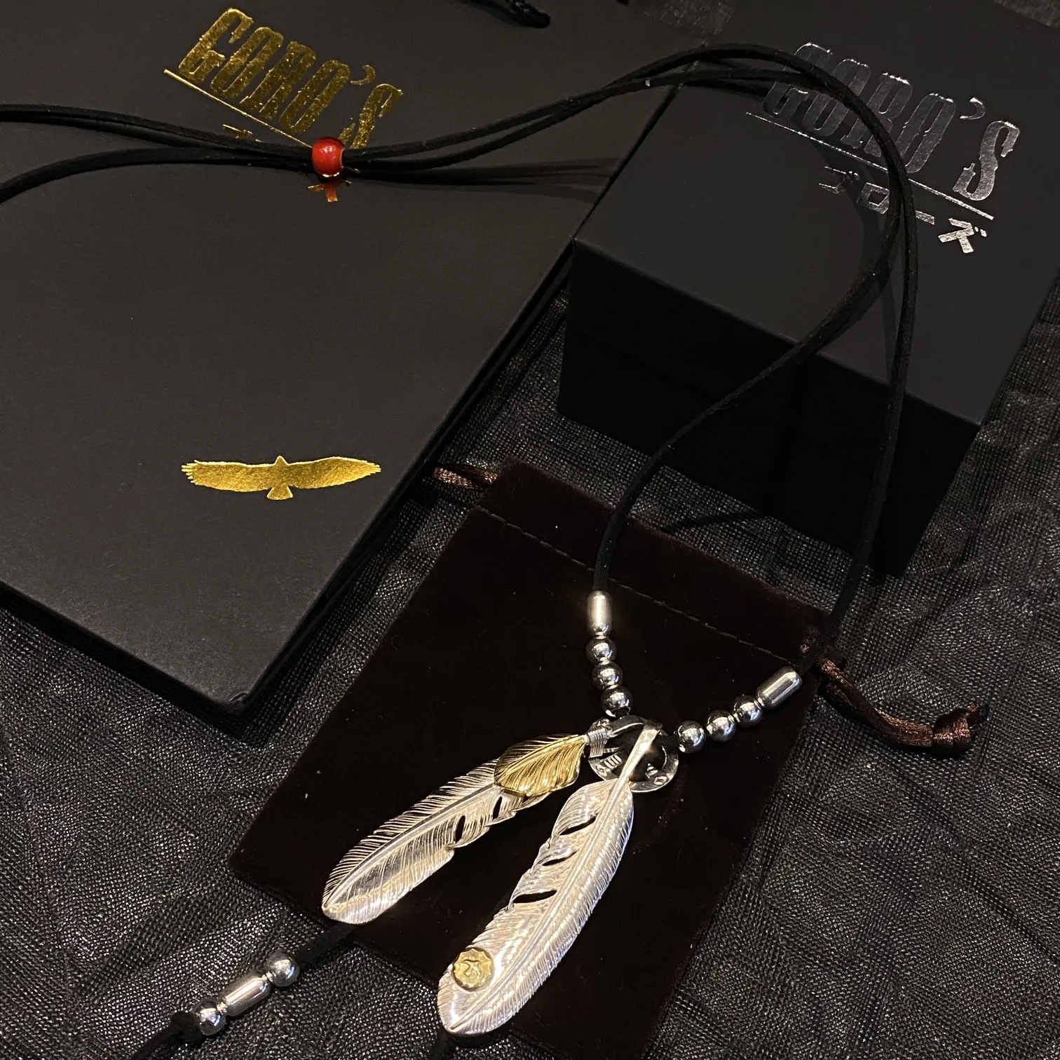 高橋Goro’s 黒手工版鹿皮琉璃珠セットチェーン - 画像 (8)