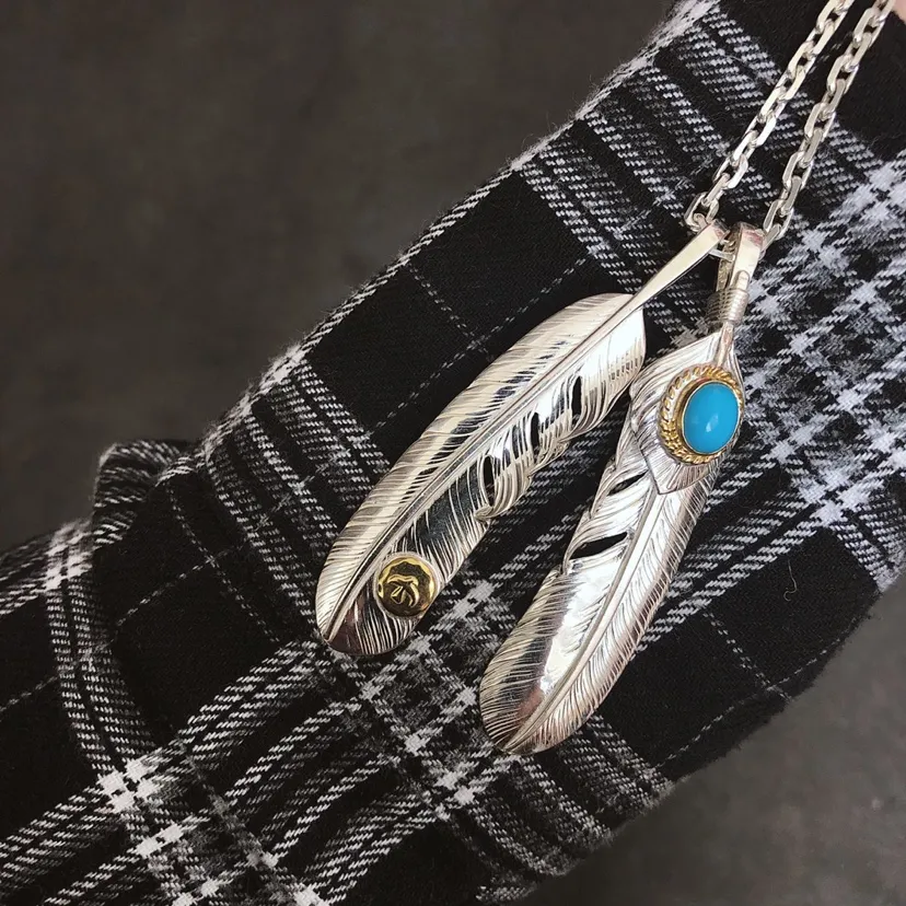 高橋goro’s シルバー羽根ネックレス ブルー - 画像 (6)