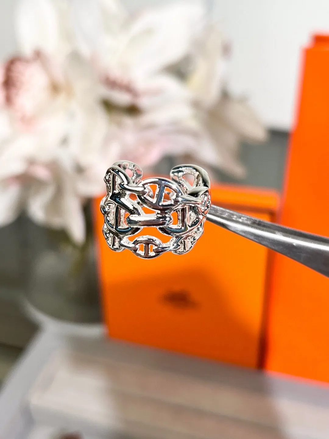 HERMÈS 新作トリプルリングピグノーズリング シルバー - 画像 (7)