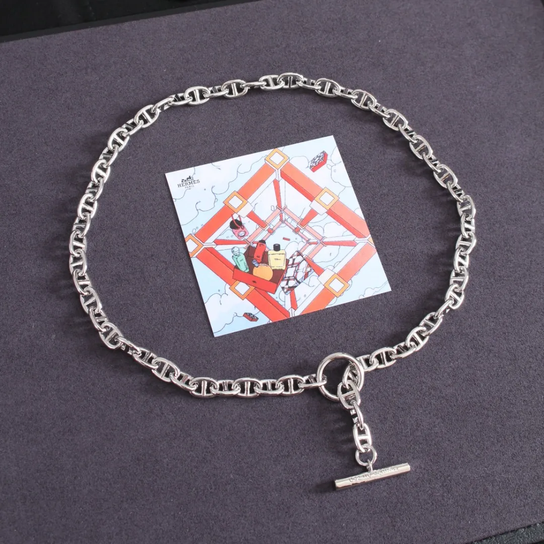 Hermès豚鼻の短い首輪 シルバー カジュアルデザイン - 画像 (3)