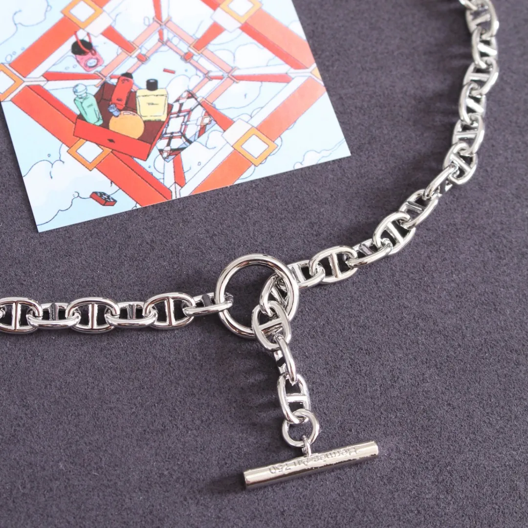 Hermès豚鼻の短い首輪 シルバー カジュアルデザイン - 画像 (4)