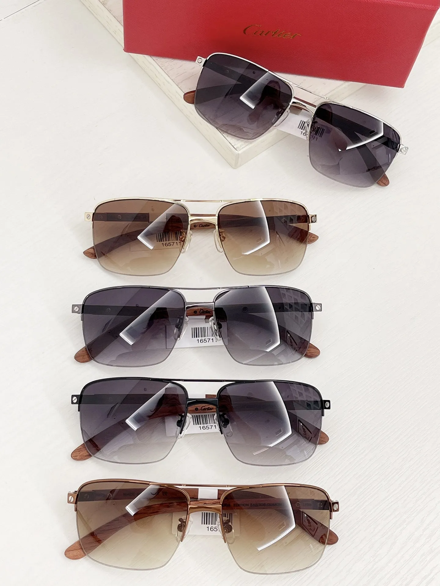 カルティエ ゴールド 蛙鏡 サイズ58高級木製脚 - 画像 (10)