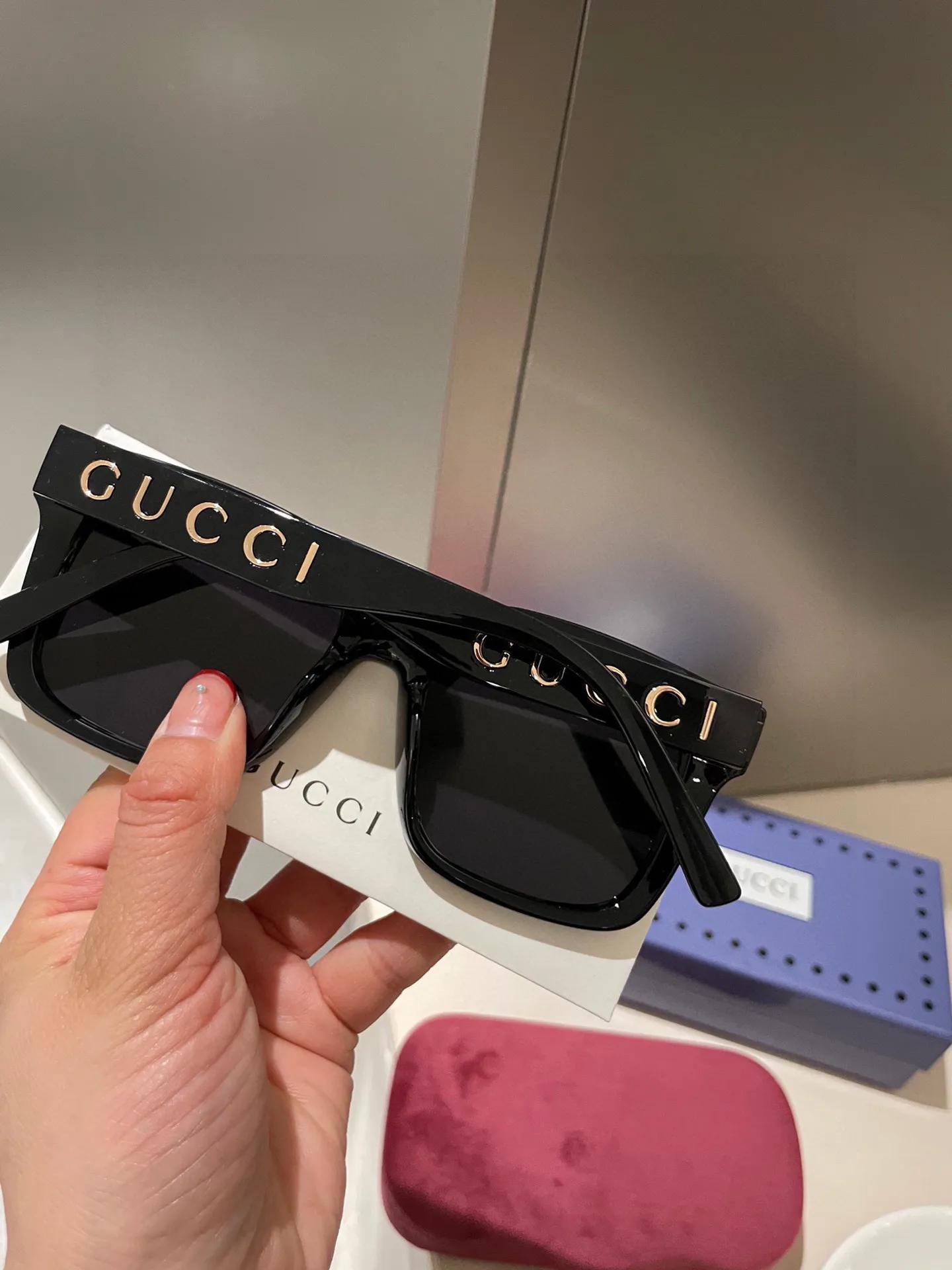 Gucci偏光シリーズ2023新作黒色スクエアサングラス - 画像 (3)