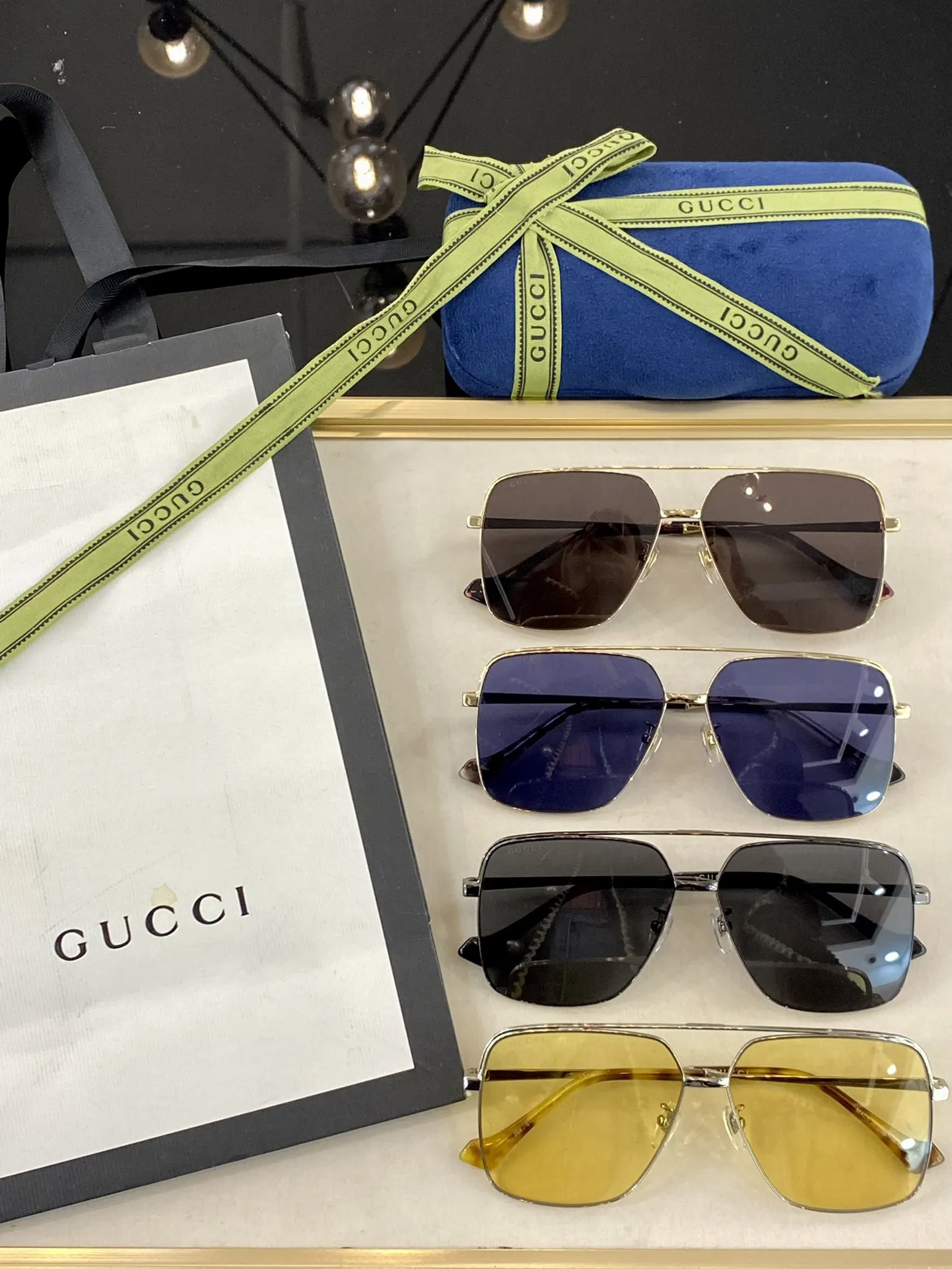 グッチGG1099SAゴールドメタルスポーツサングラス - 画像 (10)