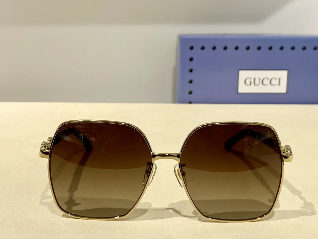 GUCCI GG1024S 金茶色 馬蹄扣板材サングラス - 画像 (3)