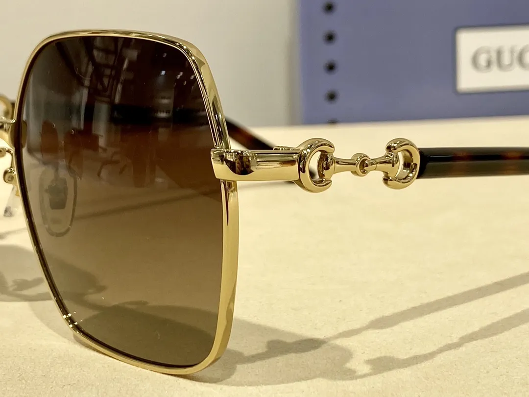 GUCCI GG1024S 金茶色 馬蹄扣板材サングラス - 画像 (5)