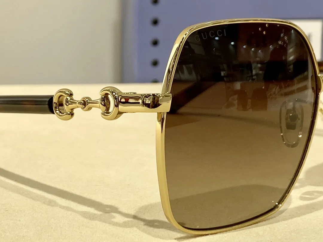 GUCCI GG1024S 金茶色 馬蹄扣板材サングラス - 画像 (7)