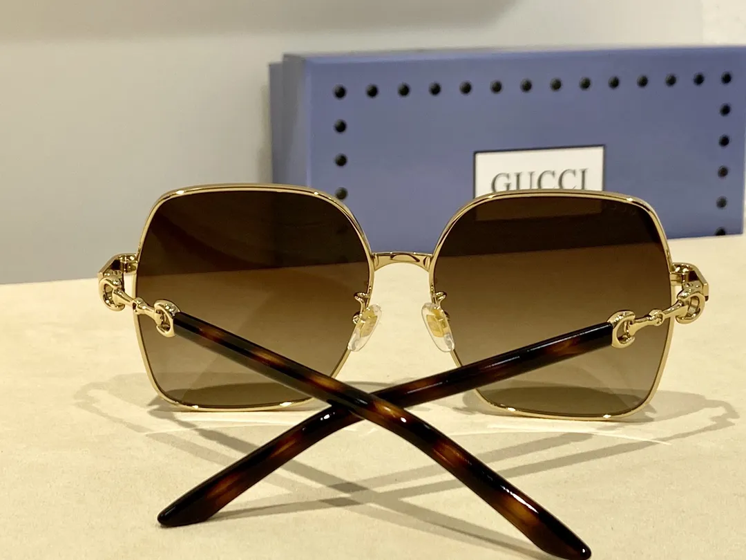 GUCCI GG1024S 金茶色 馬蹄扣板材サングラス - 画像 (9)