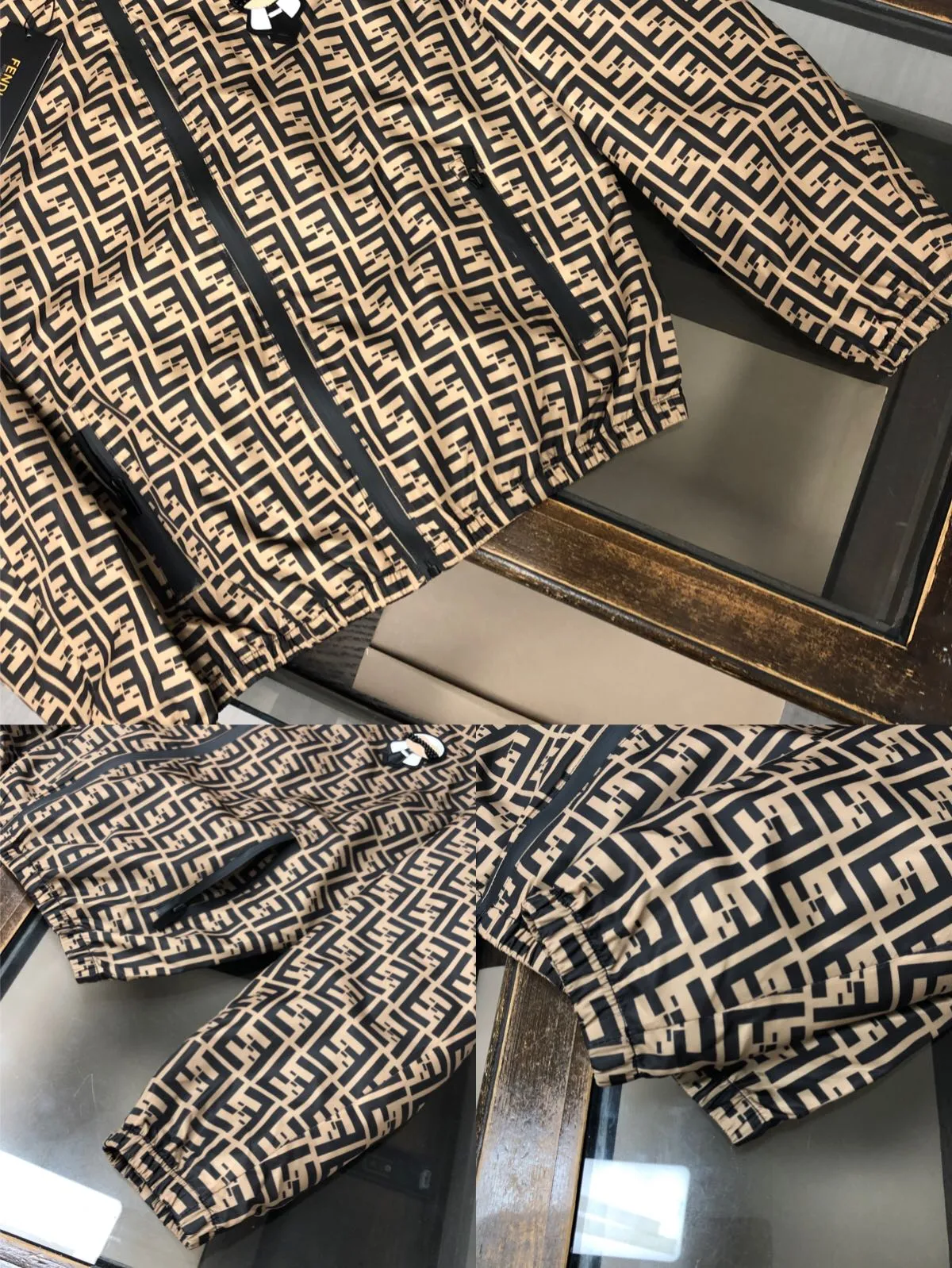 FENDI 2025早春の新作 カール・ラガーフェルドシリーズ フード付きジャケット ダークグレーブラウン - 画像 (7)