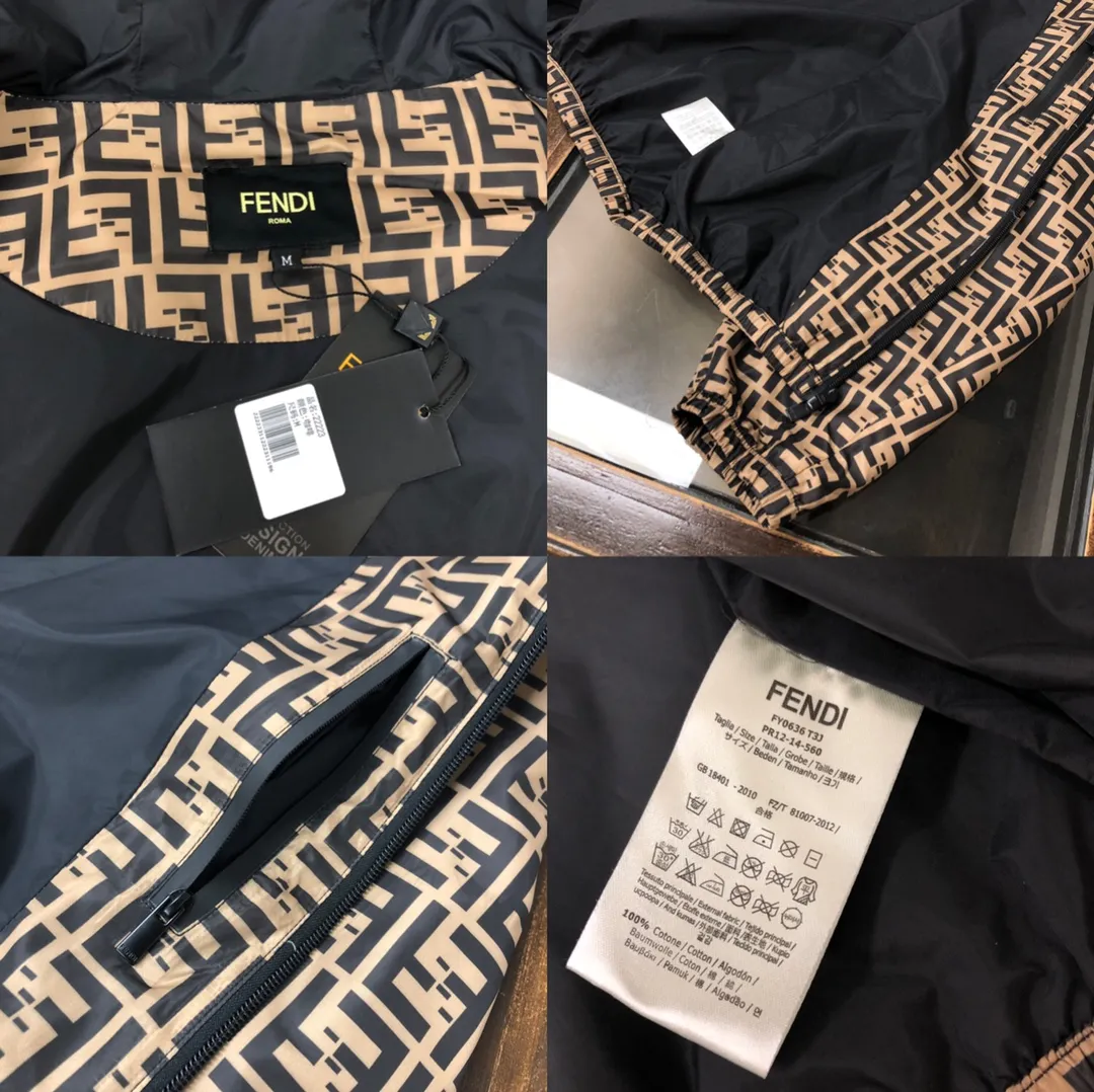 FENDI 2025早春の新作 カール・ラガーフェルドシリーズ フード付きジャケット ダークグレーブラウン - 画像 (9)