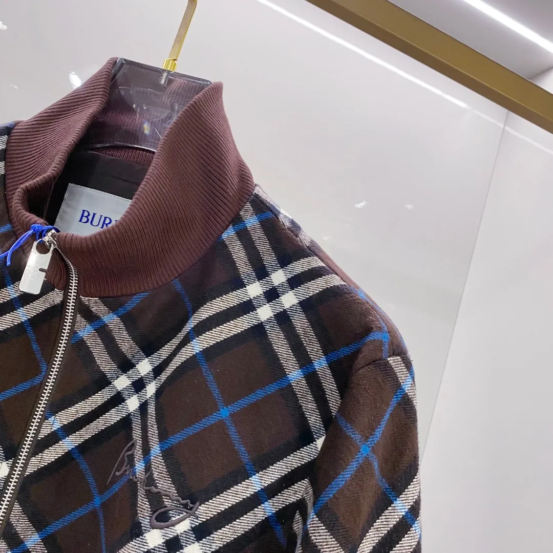バーバリーチェックジャケットブラウンプリント - 画像 (4)