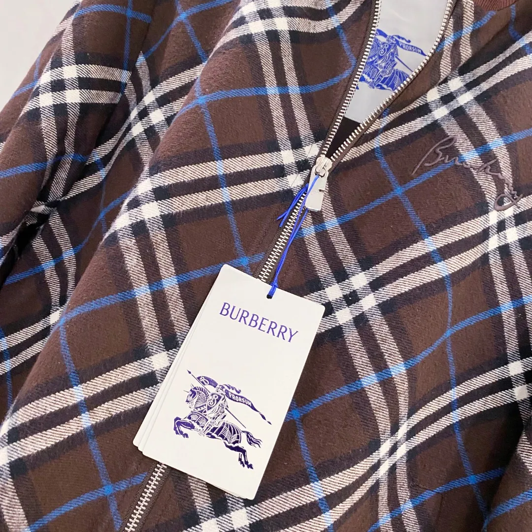 バーバリーチェックジャケットブラウンプリント - 画像 (9)
