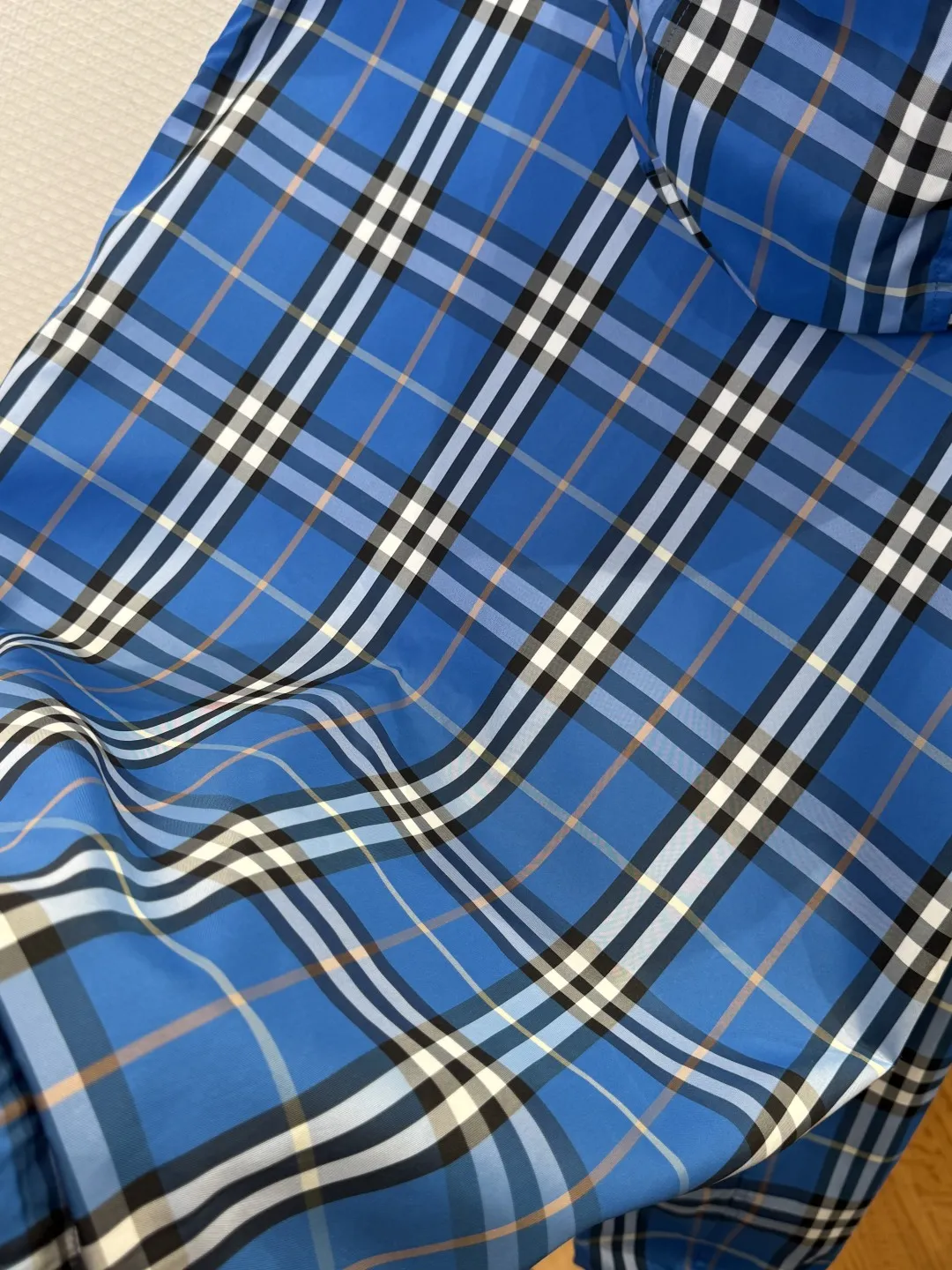 BURBERRYバーバリー青格子柄フード付きコート - 画像 (10)