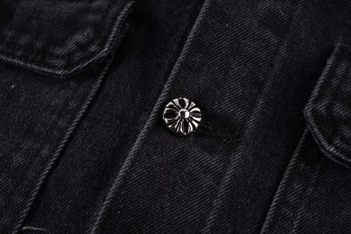 ChromeHearts 黒色白標刺繍デニムジャケット - 画像 (4)