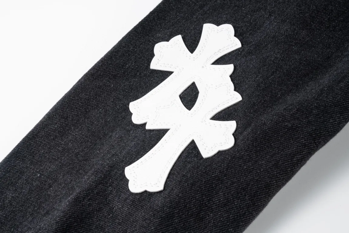 ChromeHearts 黒色白標刺繍デニムジャケット - 画像 (7)