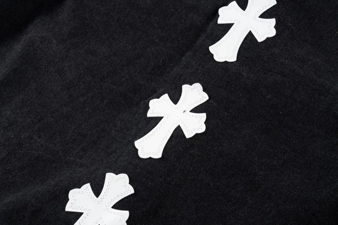 ChromeHearts 黒色白標刺繍デニムジャケット - 画像 (9)