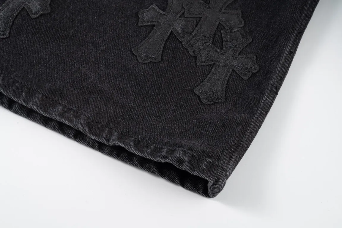 ChromeHearts ブラック刺繍皮标デニムジャケット - 画像 (9)