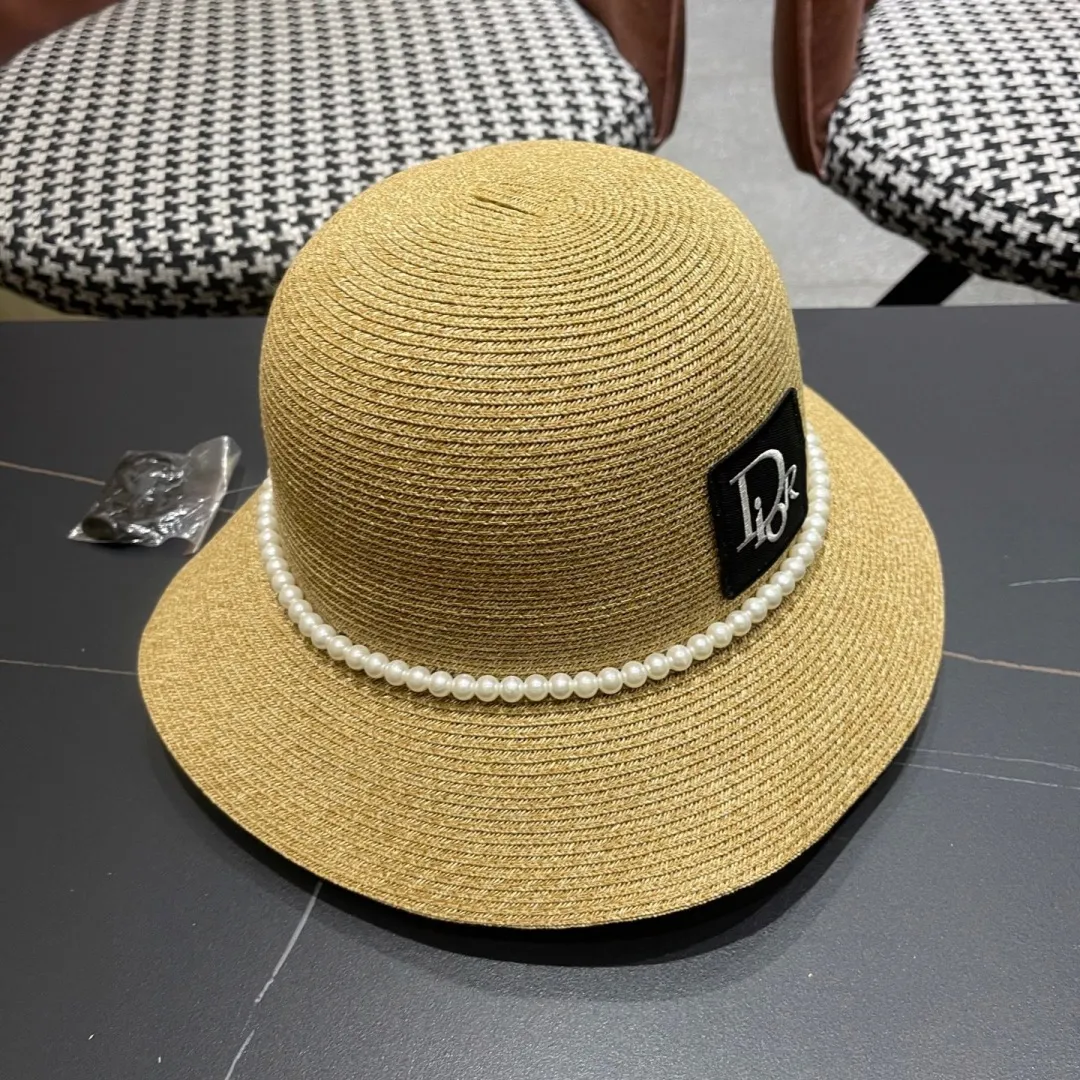 Christian Dior ビーチハット ベージュ パール付き - 画像 (3)
