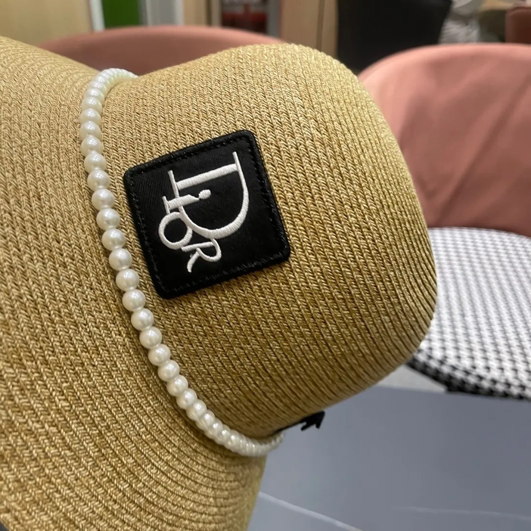 Christian Dior ビーチハット ベージュ パール付き - 画像 (9)