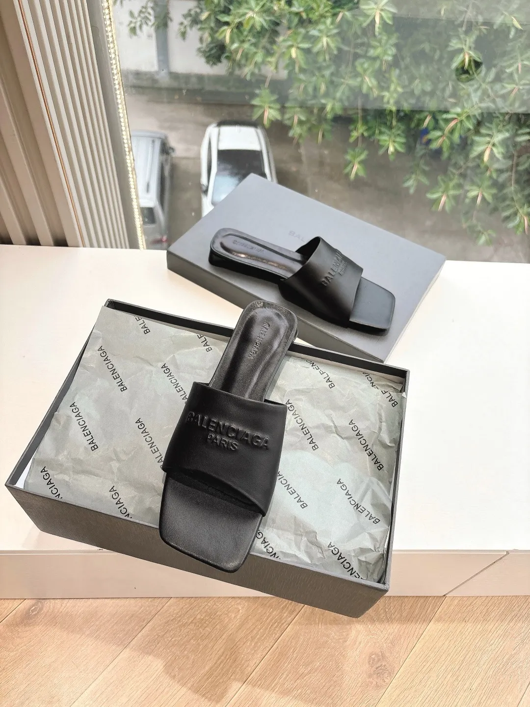 Balenciaga 黒 キトンヒールミュールスリッパ - 画像 (3)